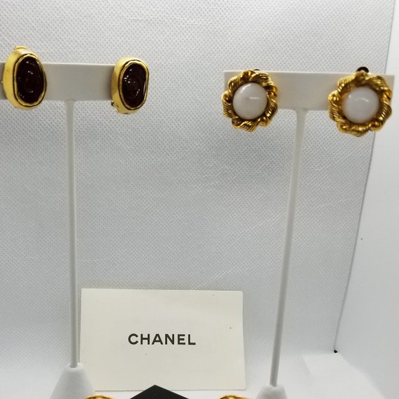 CHANEL Jewelry - Chanel vintage Glass Earrings Bundle of 2 sale!